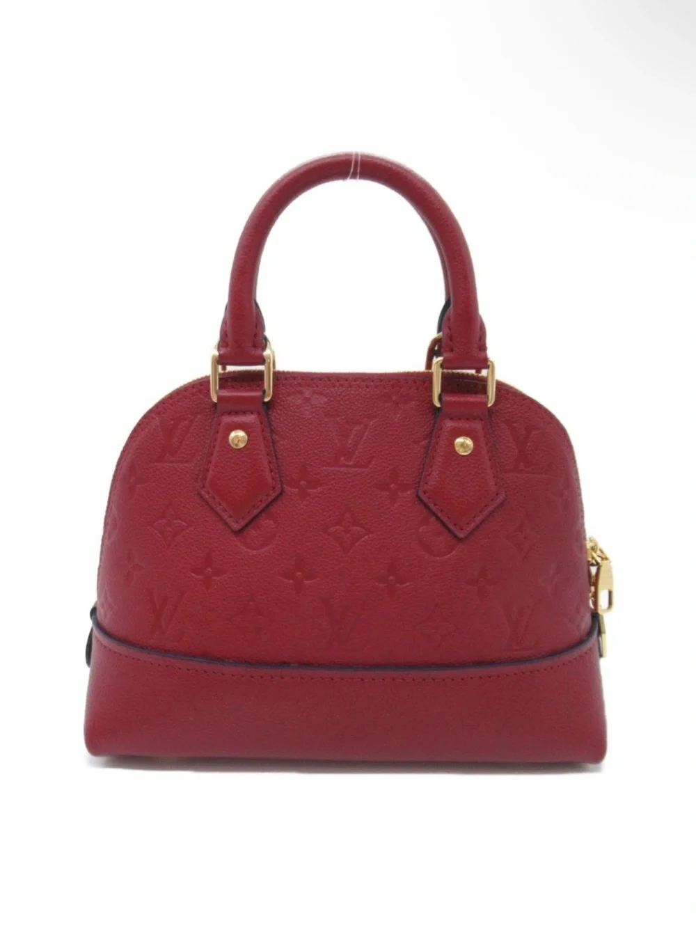 AUTHENTIC Louis Vuitton Red Monogram Empreinte Alma BB Satchel